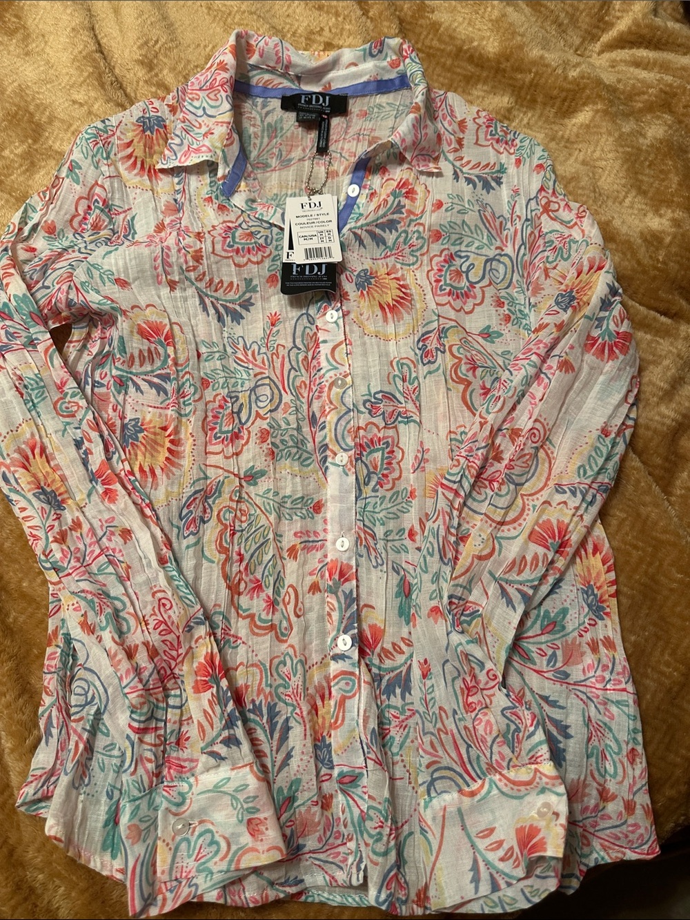 FDJ  Multicolor Floral Button-Up Shirt - White Base
